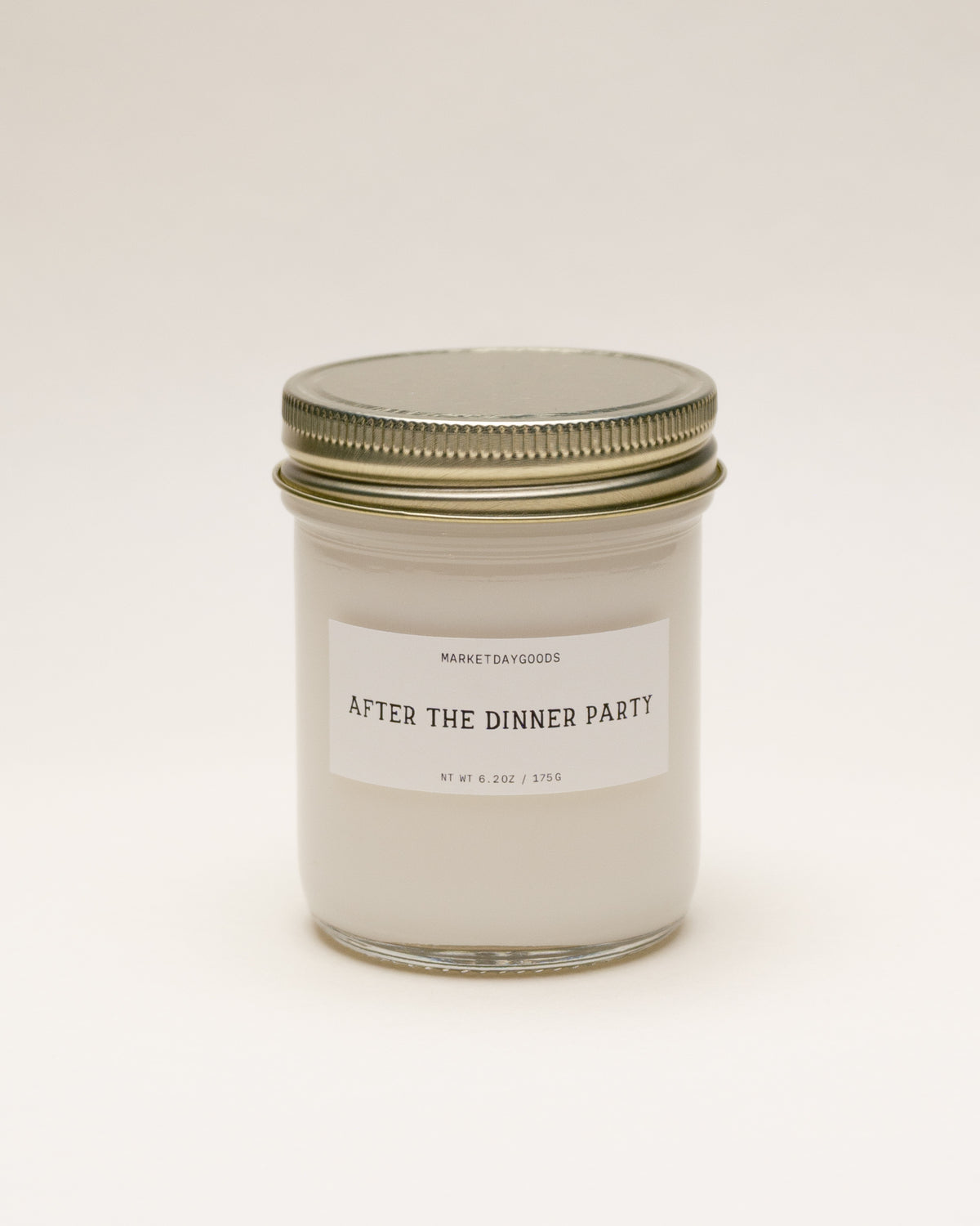 after the dinner party soy candle with notes of brandy, praline and charred oak