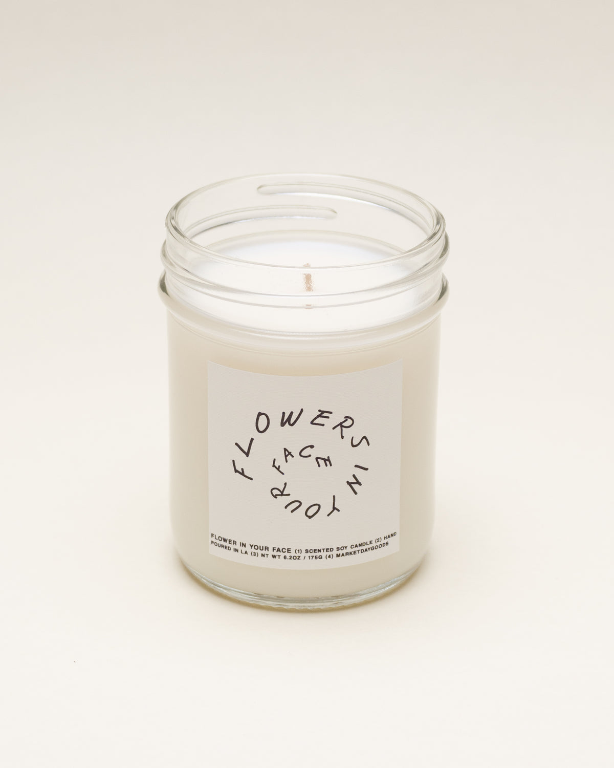 flowers in your face small-batch soy candle, hand-poured in los angeles