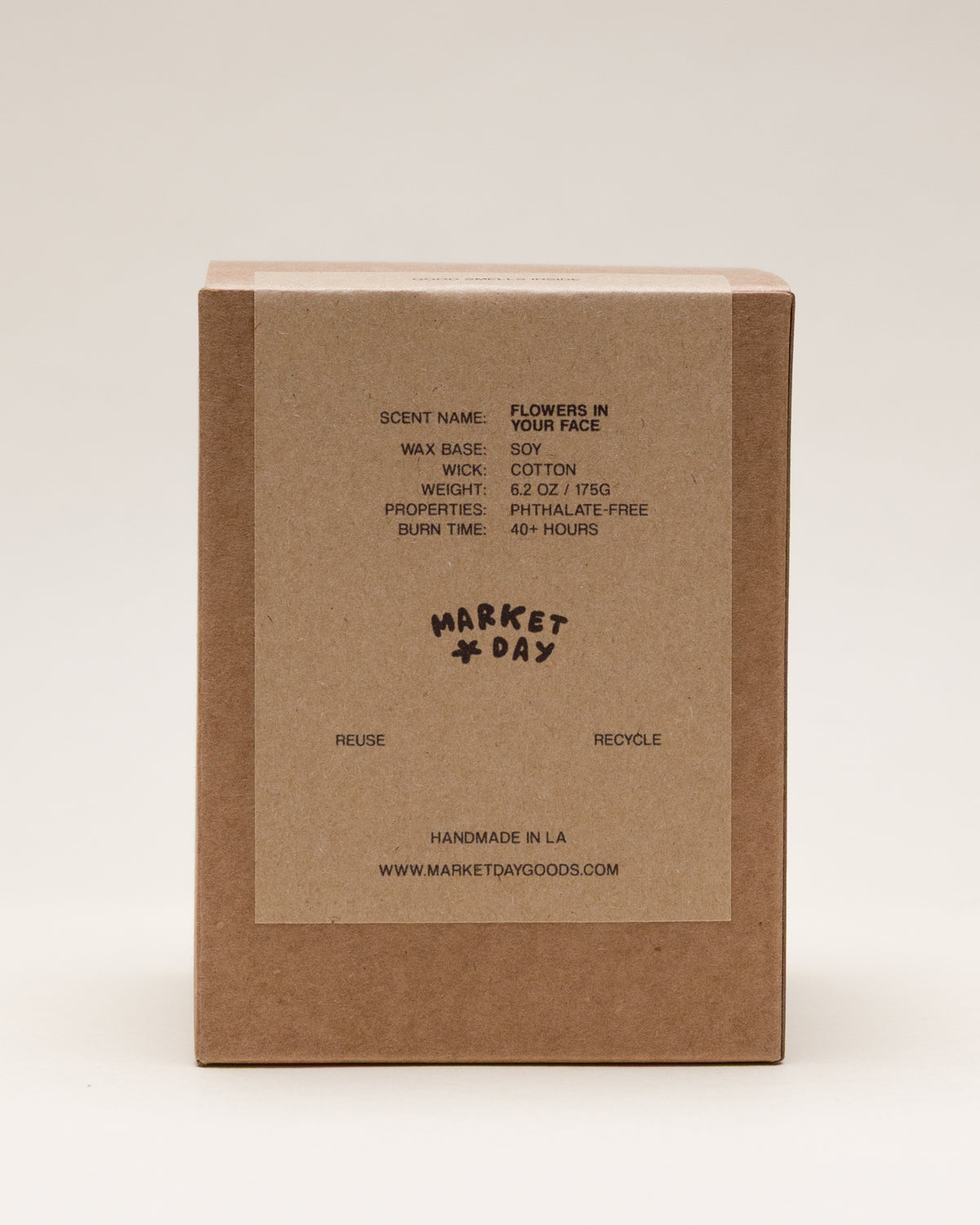 flowers in your face 6.2 oz soy candle from marketdaygoods