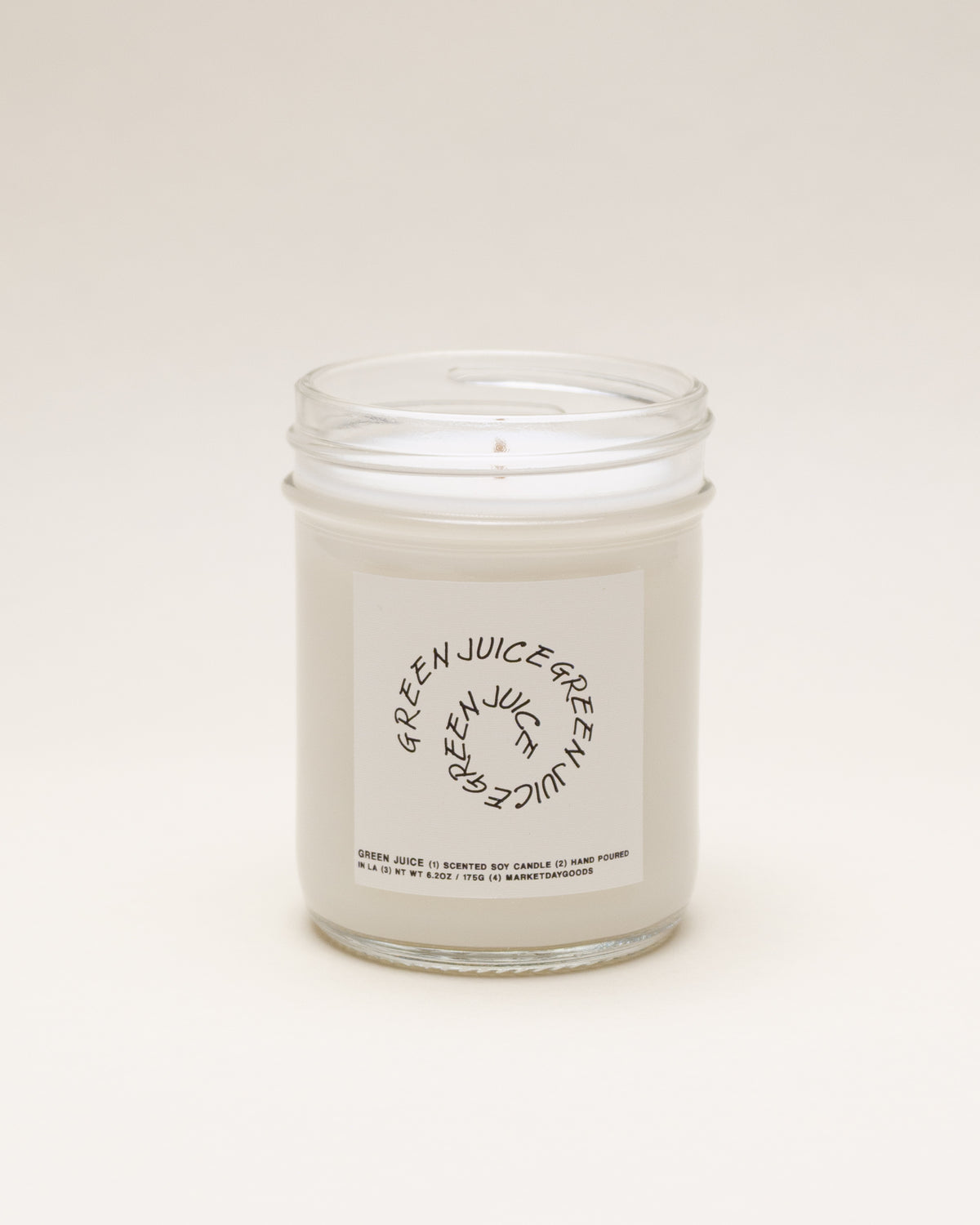 green juice hand-poured soy candle by marketdaygoods