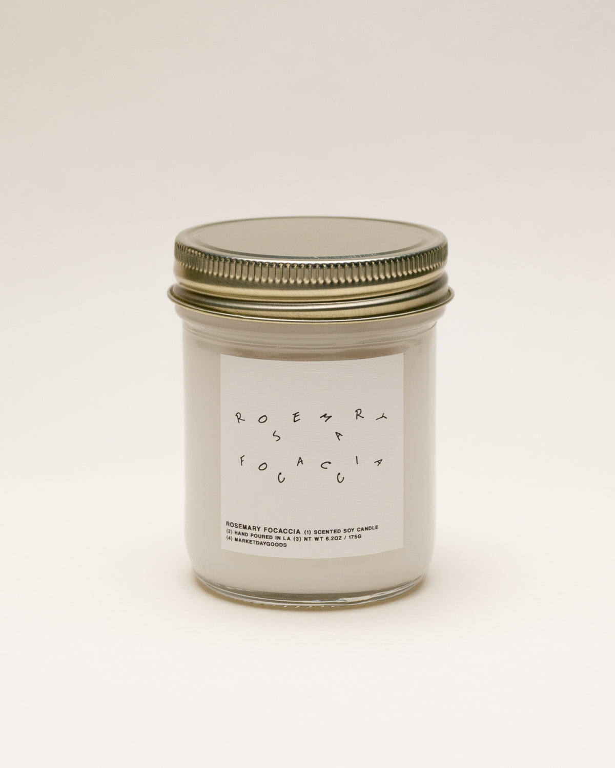 rosemary focaccia soy candle with notes of rosemary, sage and butter