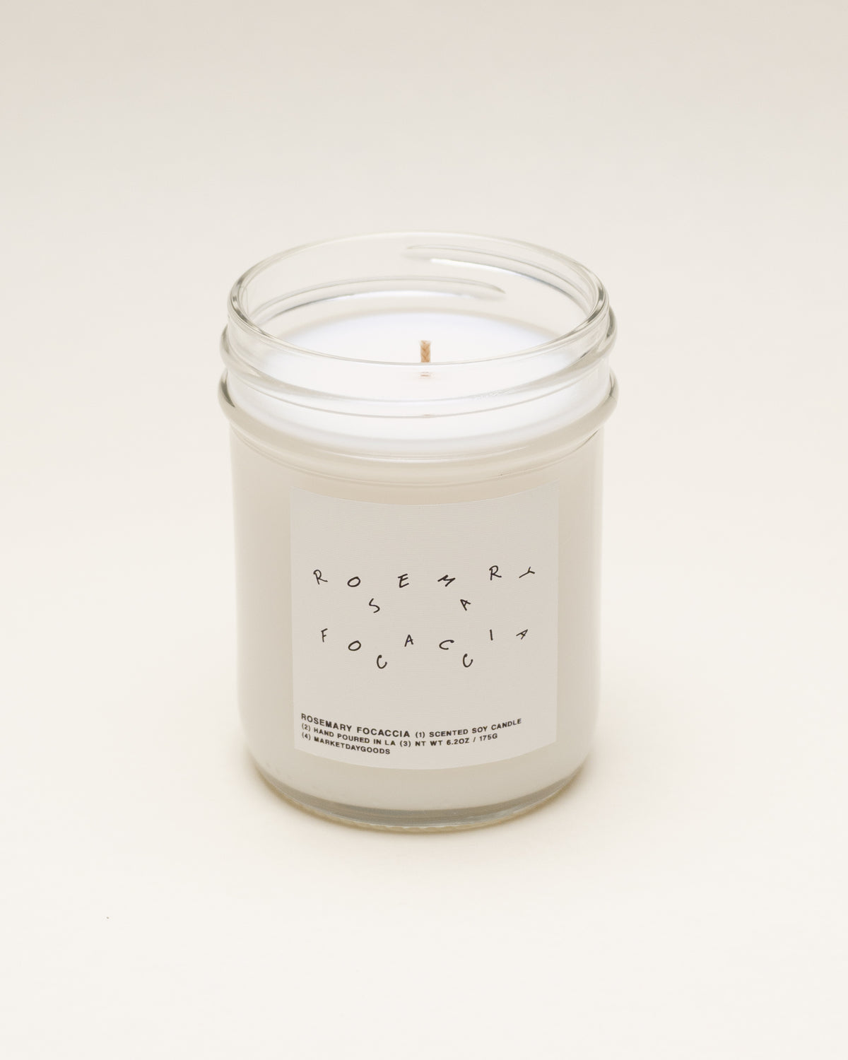 rosemary focaccia small-batch soy candle, hand-poured in los angeles