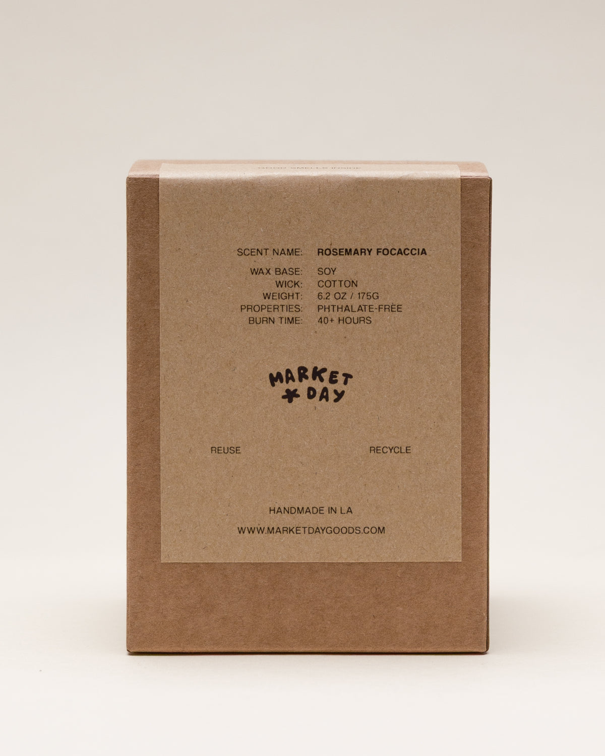 rosemary focaccia 6.2 oz soy candle from marketdaygoods