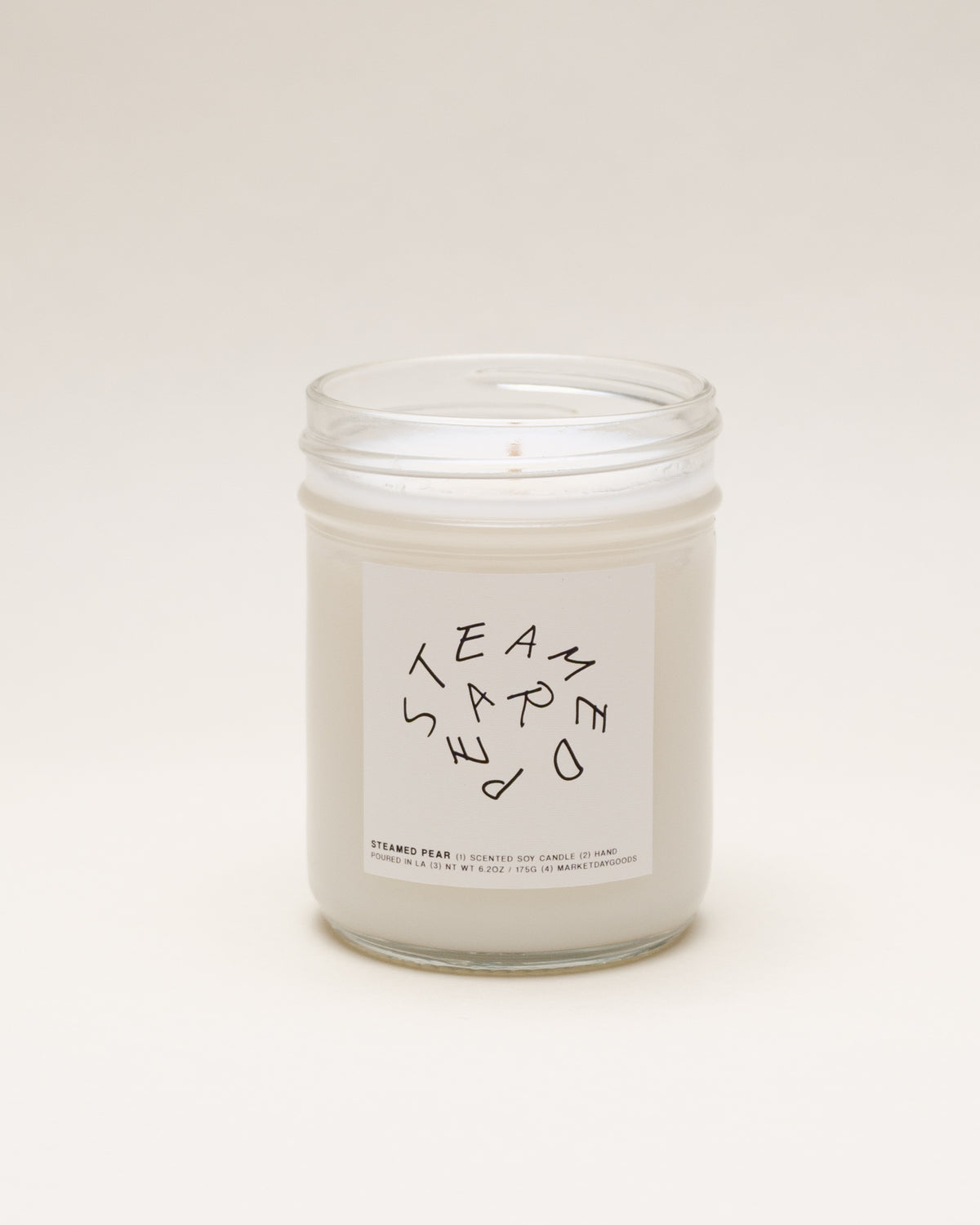 steamed pear hand-poured soy candle by marketdaygoods