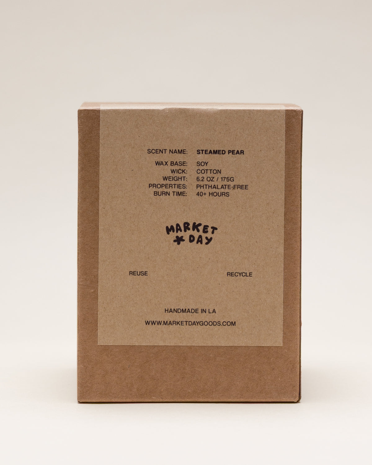 steamed pear 6.2 oz soy candle from marketdaygoods